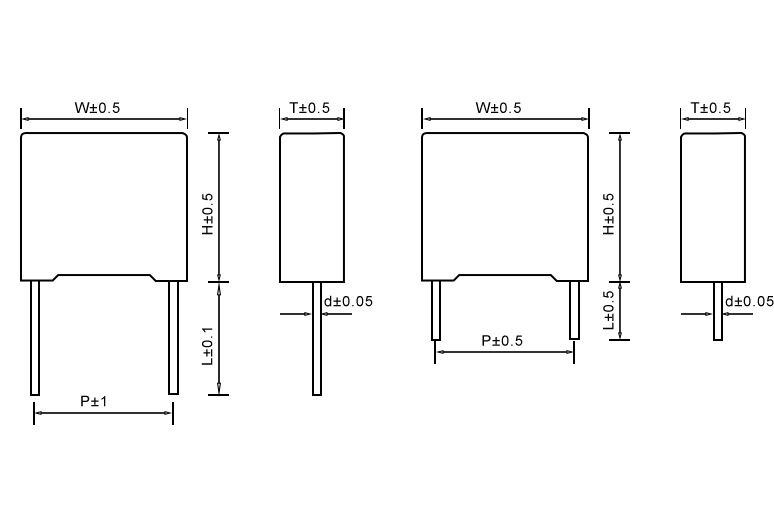 MMKP82盒式双面金属化聚丙烯薄膜电容器103J1000V 10nF±5% P=15mm