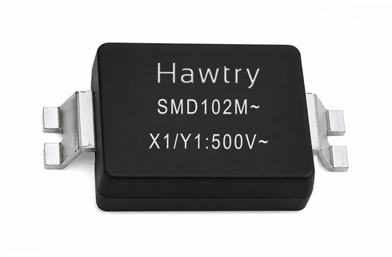 SMD系列塑封贴片陶瓷安规Y1电容器102M500VAC 1nF±10%
